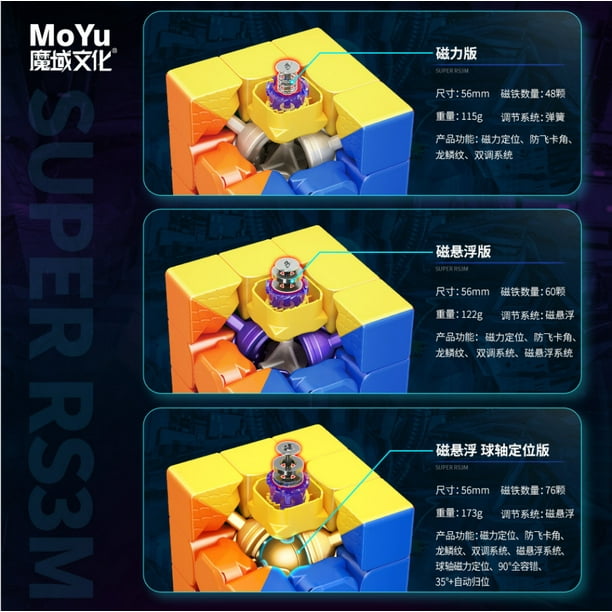 魔域魅龙M磁力/2020版RS3M益智二三四五入门磁力定位比赛趣味魔方as the picture Deng Xun unisex