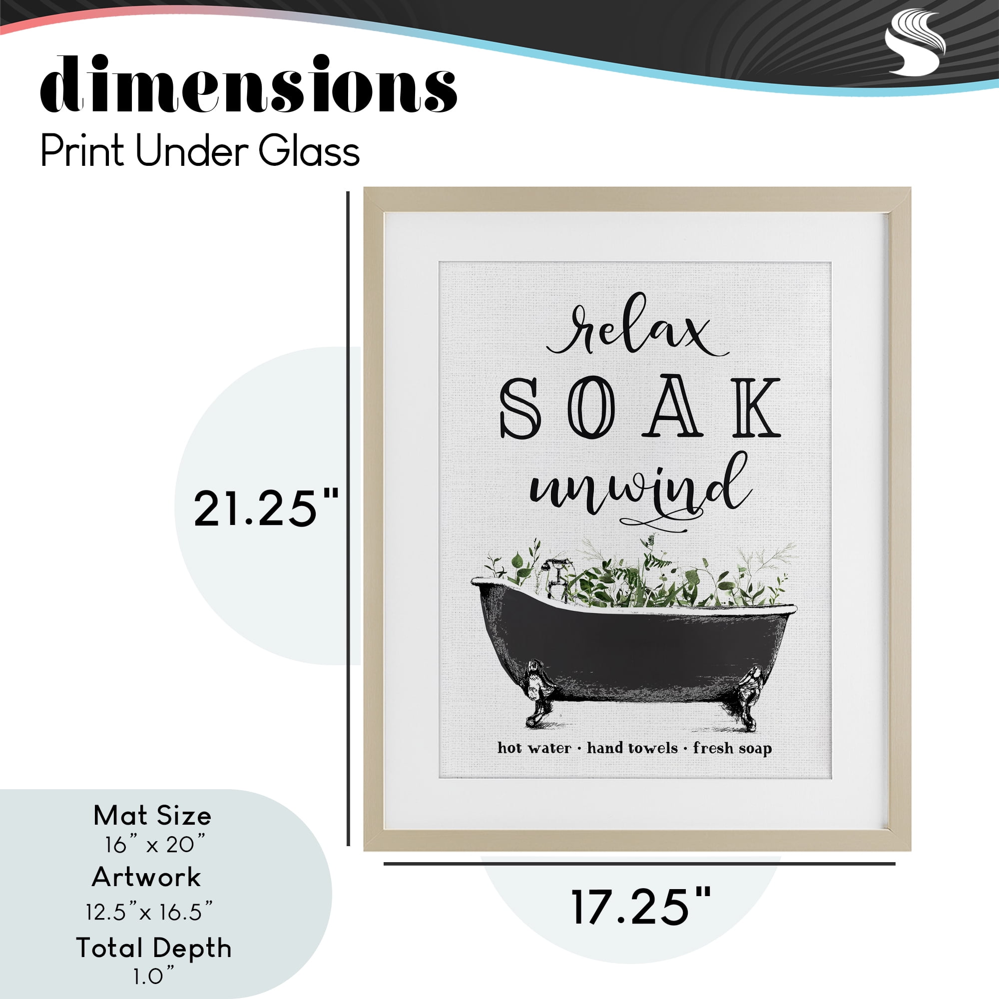 Vintage Bathing Reminders Birch Framed Print Under Glass, design by Lettered and Lined