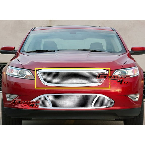 APS Compatible with Ford Taurus 2009-2011 SHO Main Upper Stainless Steel Chrome Mesh Front Grill Grille Insert F76776T