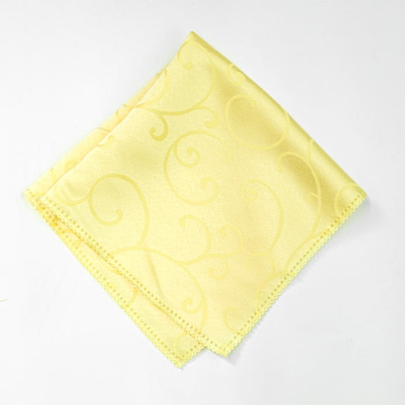 Namzi Jacquard Fabric Dinner Napkins 48x48cm Wedding Banquet Party Square Cloth Napkins, Elegant Satin-Like Table Napkins, 4-Piece,Style F,Yellow