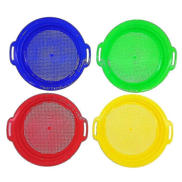 4pcs Plastic Sand Sieve Kids Playing Toys Beach Sand Sieve Toy Funny Beach Toy (red, Yellow, Blue, Green)