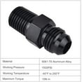 6AN Male Flare to 1/8" NPT Pipe Fitting Adapter Aluminum Straight Black