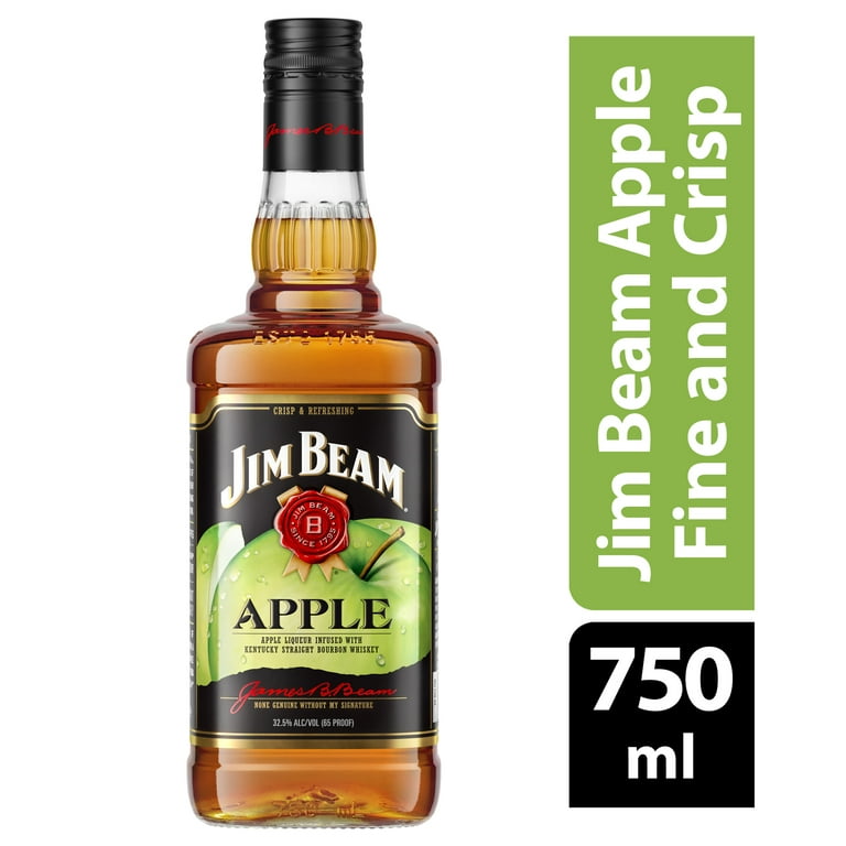 ABV Whiskey, Jim Beam Apple Bottle, ml 32.5% 750 Flavored