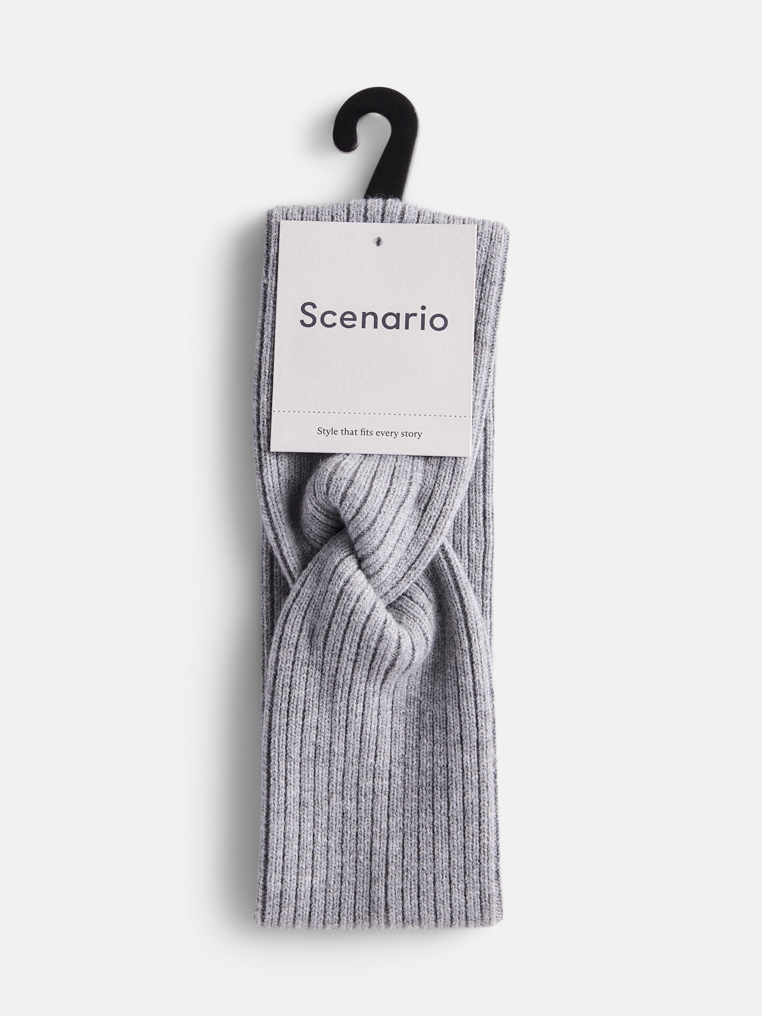 Scenario Women's Knit Twist Headwrap, Medium Grey Heather