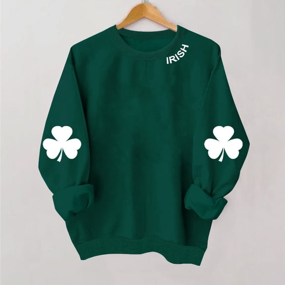 Pincandy Women's St. Patrick's Day Fashion Print Long Sleeve Hooded Sweatshirt