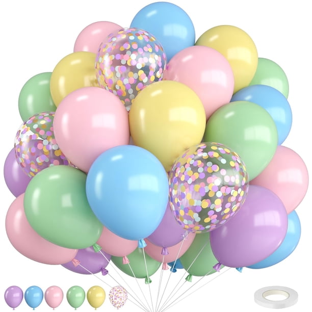 Globo FEYG, color macarrón pastel, 30 unidades, 12 pulgadas, con cinta