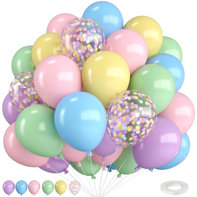 Globo FEYG, color macarrón pastel, 30 unidades, 12 pulgadas, con cinta