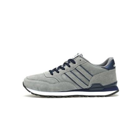 

Lacyhop Mens Running Shoe Lace Up Trainers Sport Sneakers Outdoor Non-Slip Walking Breathable Casual Gray 8.5