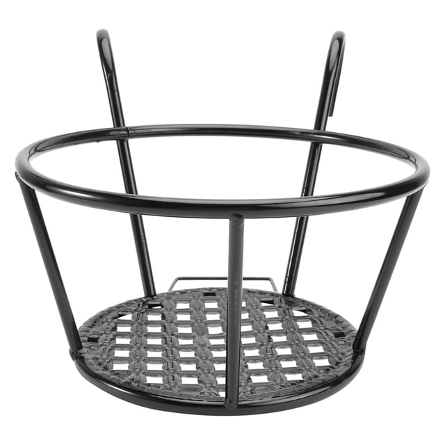OULII Balcony Pot Shelf Metal Hanging Flower Pot Geometric Black 1Set