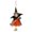 Orange, variant on QLUEWX Halloween Broom Bell Witch Pendant, 9.7" Green Witch Broomstick Bell with Bat Wing Hanging Decor, Spooky Prop Halloween Party Decoration, Halloween Decor for Home Indoor Porch