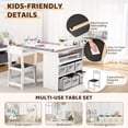 thumbnail image 4 of TROPOW Kids Art Table and 2 Chairs,Toddler Craft and Play Wood Storage Desk with Storage Bins, Drawing Desk, Kids Activity and Study Table, Activity & Crafts for Children Wooden Furniture, 4 of 8