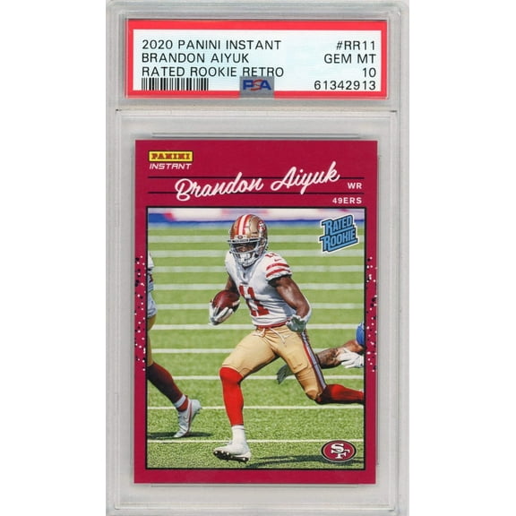 Graded 2020 Panini Instant Brandon Aiyuk #RR11 Rated Rookie Retro Rookie RC Football Card PSA 10 Gem Mint