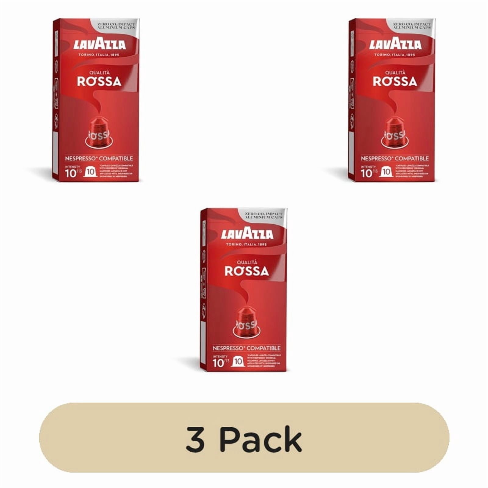 Lavazza Qualita Rossa Aluminium Nespresso Compatible Capsules, 10 pods per pack, British Import (Pack of 3)