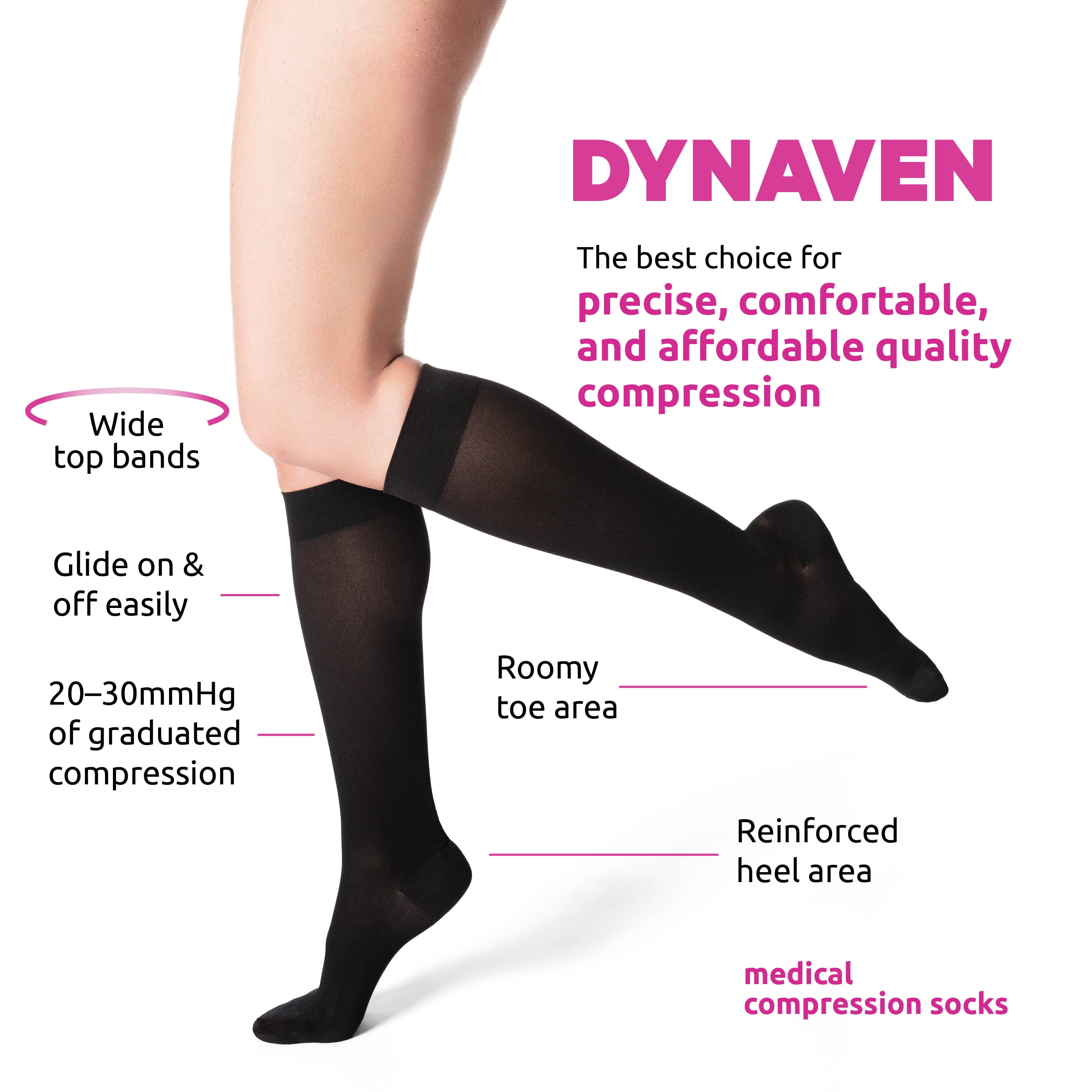 Sigvaris Dynaven 972 Access Women's 20-30 Closed Toe Knee High Compression Stockings Crispa ML Long