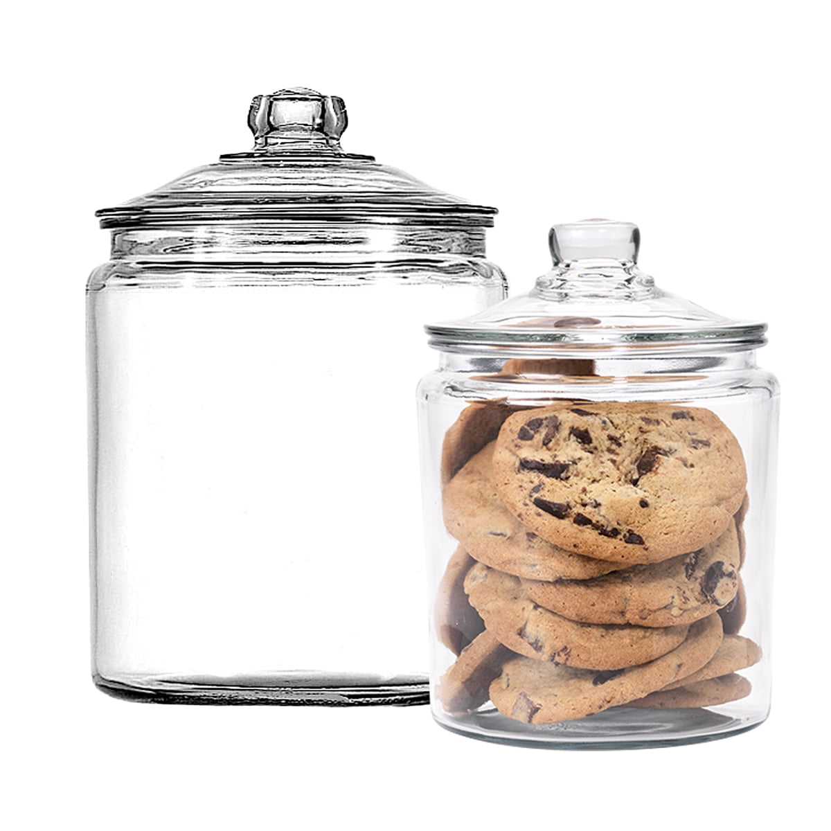 Anchor Hocking Heritage Hill Clear Glass Jars, Multipack: (1) 1/2 Gallon and (1) Gallon