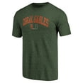 thumbnail image 2 of Men's Heathered Green Miami Hurricanes Hometown Arched City Tri-Blend T-Shirt, 2 of 3