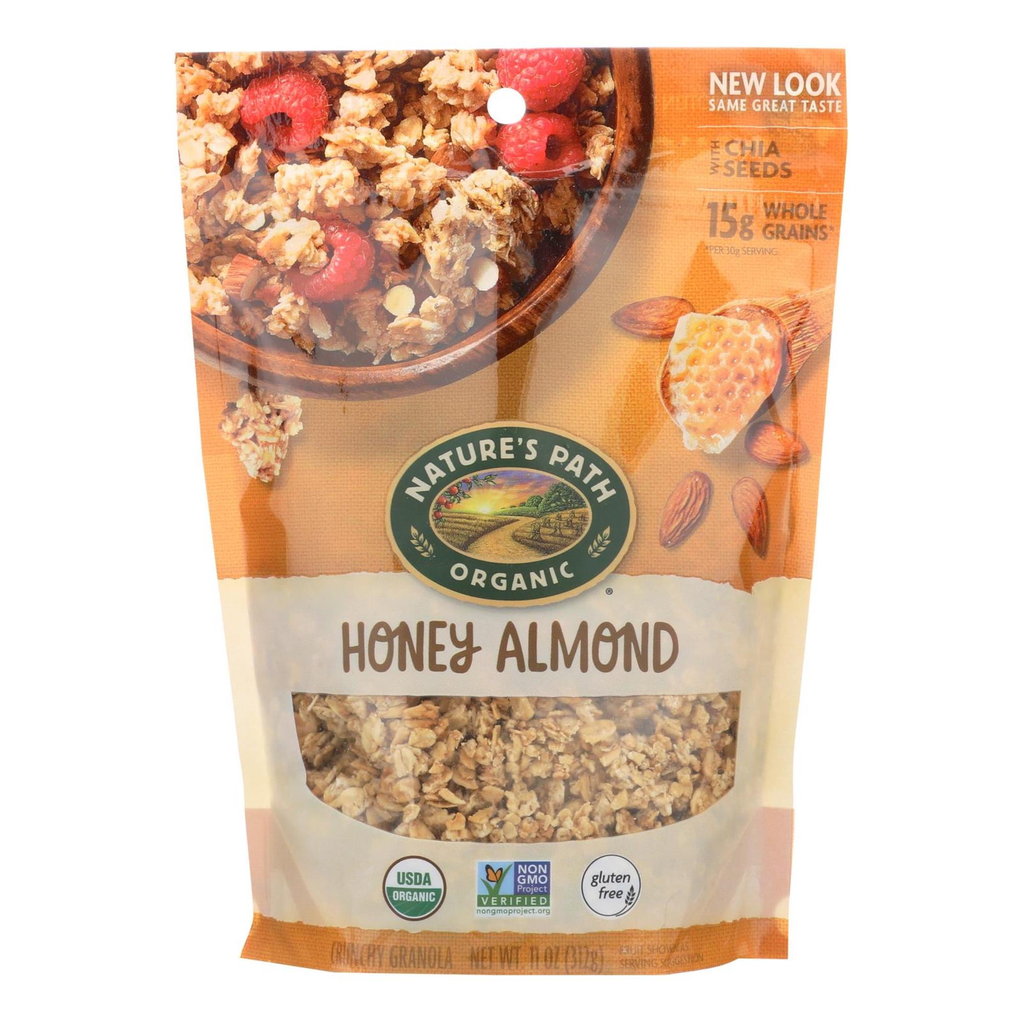 Nature Path Crunchy Granola Cereal, Honey Almond With Chia Seeds, 11 Oz