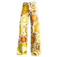 thumbnail image 4 of Women's Casual Pants Wide Leg Pants Women'S High Waisted Flower Patterned Pants Lightweight And Loose Casual Colorful Pants Heavyweight Pants,Yellow Women's Casual Pants XXXXXL, 4 of 4