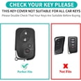 thumbnail image 2 of Key Fob Cover Compatible with Lexus RX350 RX450 GX460 LX570 CT200h ES350 GS300 GS430 GS450h GS460 IS250 IS350 LS460 2009-2015 Keychain Case Holder Protector,Silver/Black, 2 of 6