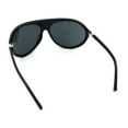 thumbnail image 4 of Super Oversized Wrap Around Curved Goggle Style Round Racer Sunglasses All Black, 4 of 4