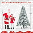 thumbnail image 4 of Costway 7.5ft Snow Flocked Hinged Christmas Tree Unlit Metal Stand, 4 of 10