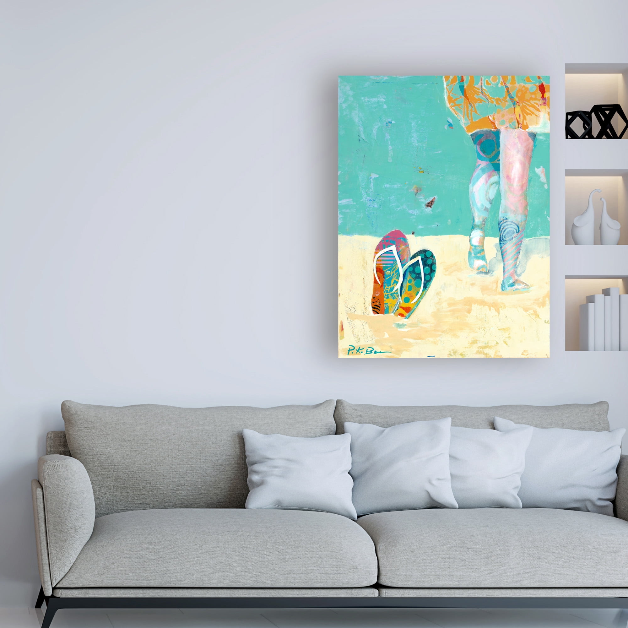 Trademark Fine Art 'Flip Flops on the Beach' Canvas Art by Pamela K. Beer