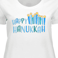 thumbnail image 4 of Inktastic Happy Hanukkah with Candles Women's Plus Size T-Shirt, 4 of 5