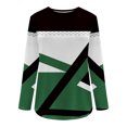 thumbnail image 4 of FAIWAD Women's Long Sleeve Tunic Tops Round Neck Color Block Plus Size Comfy Pullover Tops, 4 of 5