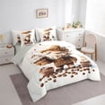 thumbnail image 3 of Feelyou Kawaii Gnome Kids Bedding Comforter Set 7pcs, Winter Coffee Lover Queen Bedding Sets, Cute Santa Claus Reversible Queen Sheet Sets, Microfiber Bedroom Decor, 3 of 7