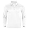 thumbnail image 3 of MIXUE Polo Shirts For Men Summer Solid Color Lapel Button Down Long Sleeve Casual Classic Basic Tshirts Streetwear,White,L, 3 of 9