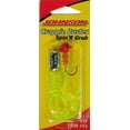thumbnail image 4 of Johnson Crappie Buster Spin'R Grub Fishing Lure, Fluorescent Red/Clear Chartreuse Sparkle, 2 in, 4 of 5