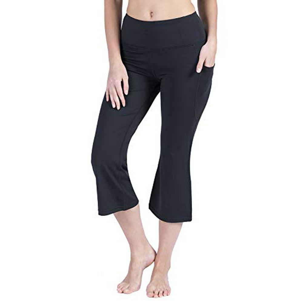 SYKROO Women's Bootcut Yoga Capri Pants Flare Athletic Workout Bootleg ...