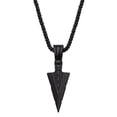 thumbnail image 1 of Collar con punta de lanza de aleación para hombre, personalizado y creativo, cadena con ondas de agua negras, diseño geométrico, 1 of 6