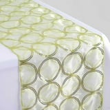 BalsaCircle 14" x 108" Organza Table Runner Sequin Circles Tea Green ...