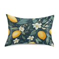 thumbnail image 7 of Yayeee Pillowcase Standard Size Set of 2 Satin Wrinkle Resistant Pillow Case, Blue Floral Lemons, 7 of 7