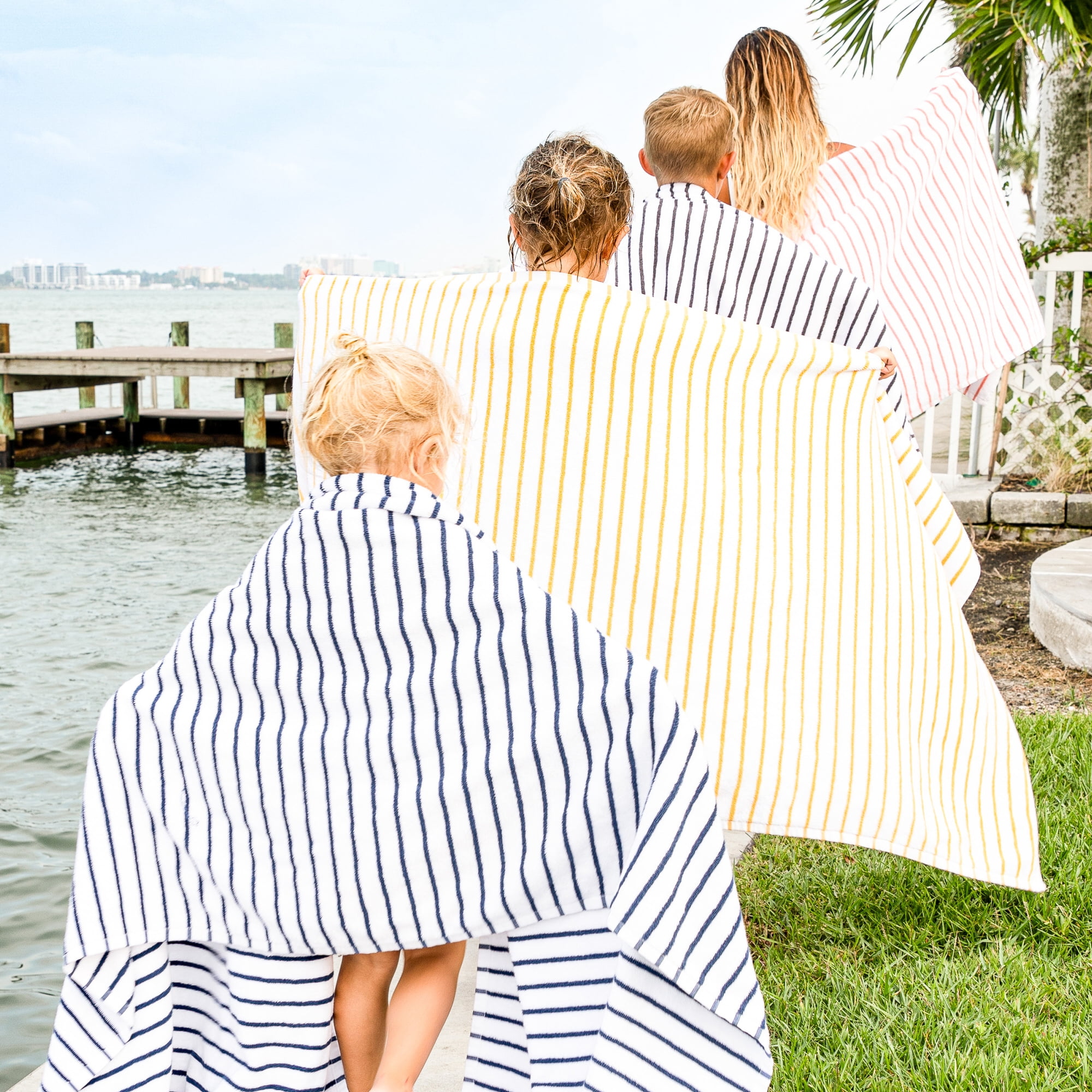Comfort Canopy - Cabana Stripe Beach Pool Towels - Oversized 100% Ring Spun Cotton, Ultra Soft, Plush and Highly Absorbent, 35 x 65