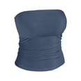thumbnail image 6 of Vinsonshop Tube Top Strapless Tops for Women Basics Womens Clothing Bandeau Tops for Women Summer Tops for Women Crop Tops for Women Womens Tops Casual Blue M, 6 of 6
