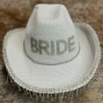 thumbnail image 5 of Yokua BRIDE Letter Cowgirl Hat Shinning Rhinestone Fringe Hat for Wedding Party, 5 of 8
