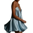 thumbnail image 3 of ITFABS Women’s Solid Color Hollow V-neck Chain Suspender A-line Short Dress, 3 of 6
