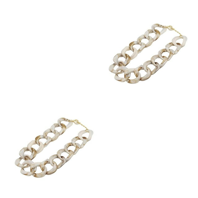 Jumpingount Gargantilla Bohemian Chunky Collar exagerado Punk Acrílico Enlace Moda Suéter Cadenas Mujeres Collar Colgantes Accesorios Type2 NO2