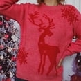 thumbnail image 6 of Christmas Sweater for Women Fall Winter Round Neck Long Sleeve Christmas Sweater Snowflake Fawn Jacquard Knitted Pullover Jumper Tops , S, 6 of 9