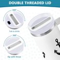 thumbnail image 3 of Yayeee 40oz Double-Wall Insulated Stainless Steel Tumbler with Handle Bottle, Anchor Pattern, 3 of 8