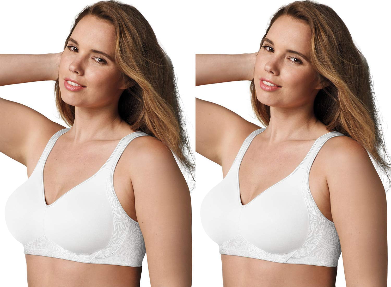 New PLAYTEX 18 HOUR Wire Free BRA Back & Side Smoothing 4049 White 44DD  Cool Dri