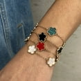 thumbnail image 3 of Fashion personality five-leaf flower bracelet men's trend hip-hop Bracelet Men hand jewelry, 3 of 6