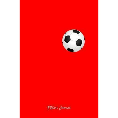 Fitness Journal: Dot Grid Gift Idea - Soccer Ball Player Fan Goalie Shirt Gift Fitness Journal - Red Dotted Diary, Planner, Gratitude, Paperback