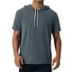 thumbnail image 1 of Sudadera con capucha INSPIRE CHIC para hombres, camiseta de manga corta, pullover atlético con cordón, camisetas con capucha M gris oscuro, 1 of 5