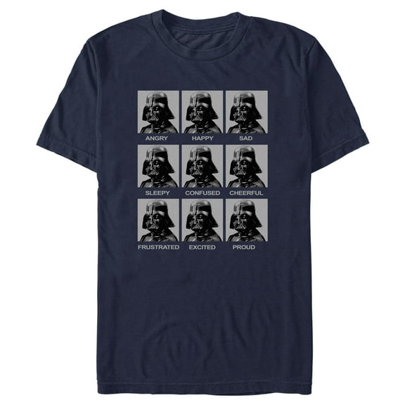 Men's Star Wars Expressions of Darth Vader Graphic Tee Navy Blue Large