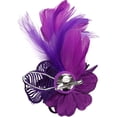 thumbnail image 3 of Broche pequeño con flor y plumas para mujer: pinza y pasador ajustable para bodas y fiestas., 3 of 7