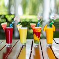 thumbnail image 3 of Gesture Straw Caps Set of 4 Universal Fit Silicone Playful Drink Toppers Leak-Proof Reusable for Beverages Parties Travel​​, 3 of 5