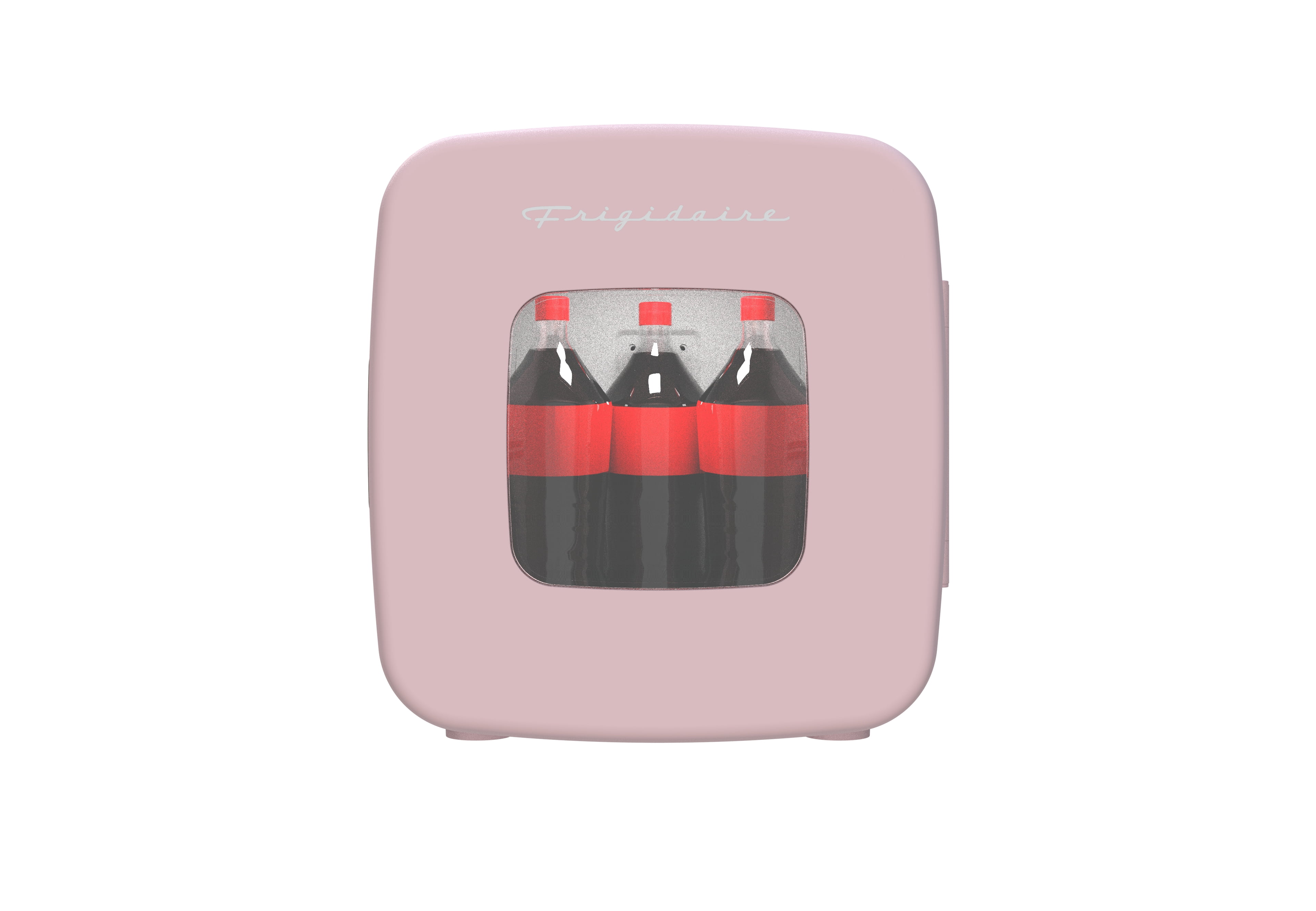(2 pack) Frigidaire 12 Can Retro Mini Cooler, 9L Portable Beverage Refrigerator with AC/DC Adapters, Skincare Fridge in Pink